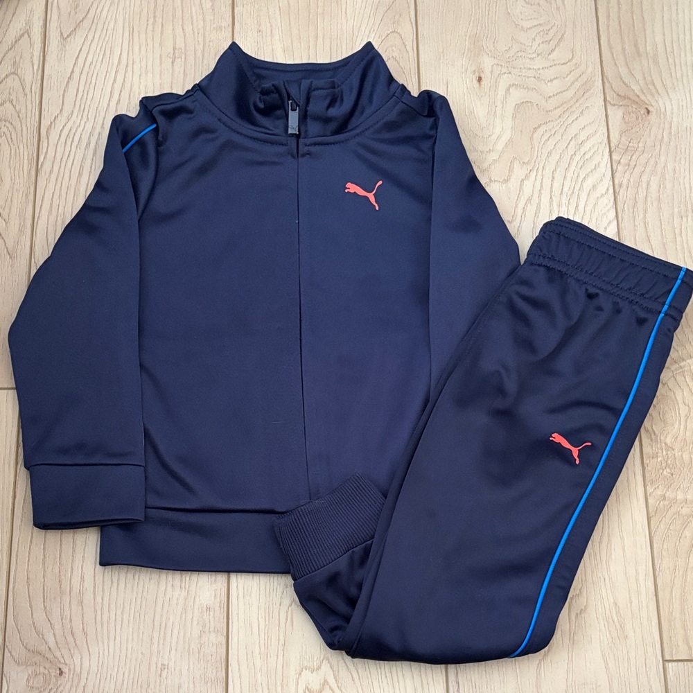 Puma Navy Tracksuit with Red Accents
